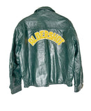 Brillant Green Vintage Leather Varsity Jacket