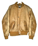 Rare Beige Leather Chevignon Bomber Jacket