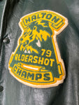 Brillant Green Vintage Leather Varsity Jacket